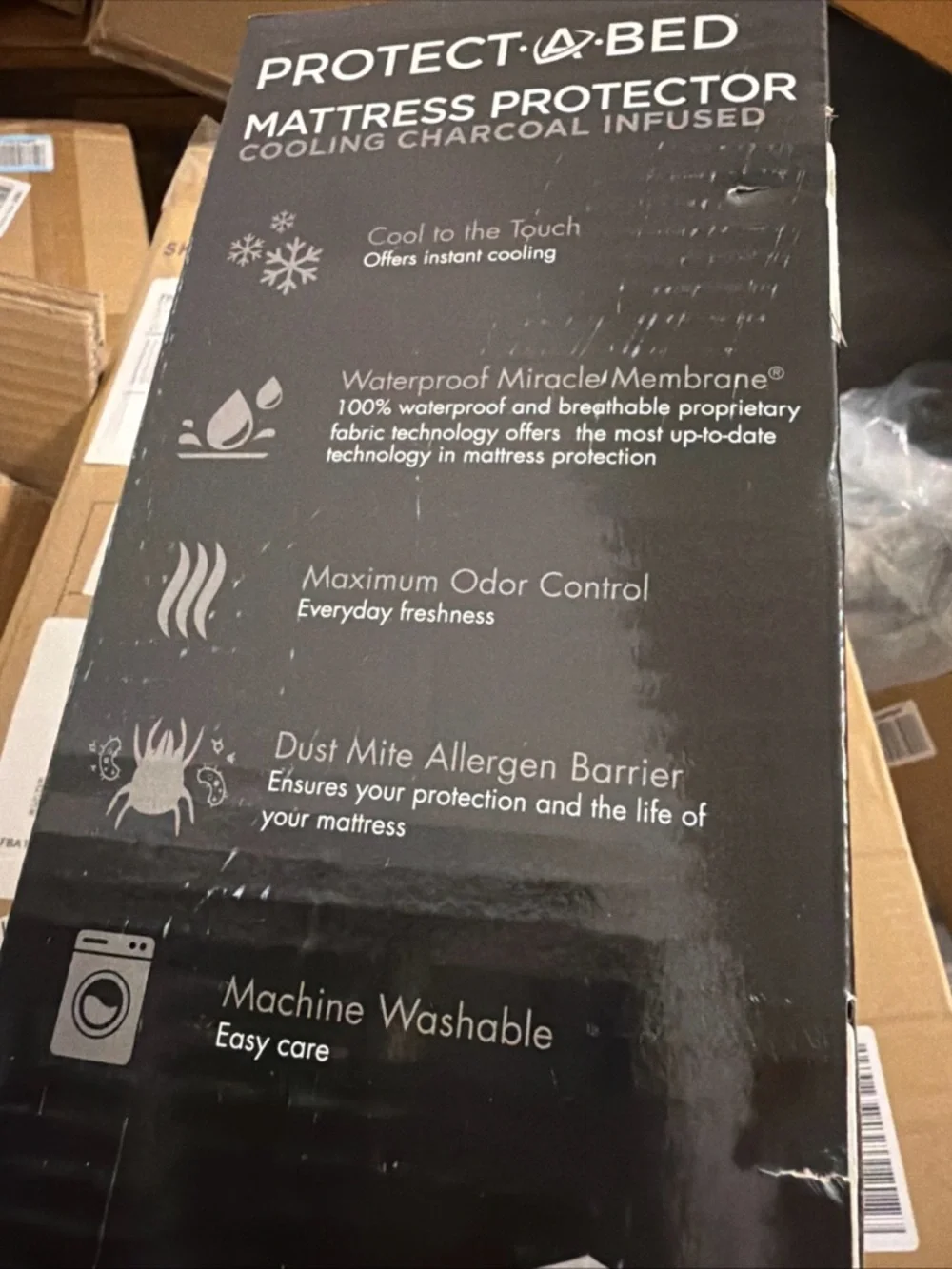Protect -A -Bed Mattress Protector - Cooling Charcoal Infused King - White